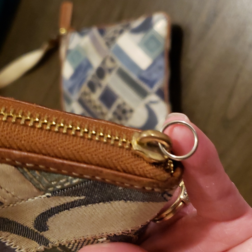 Coach Denim Patchwork Zip Around Large Wallet - image 5